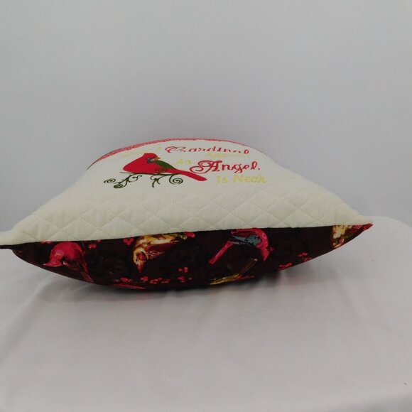 When a Cardinal Appears An Angel is Near Throw Pillow Handmade Pocket 14.5x14.5 - Picture 6 of 9